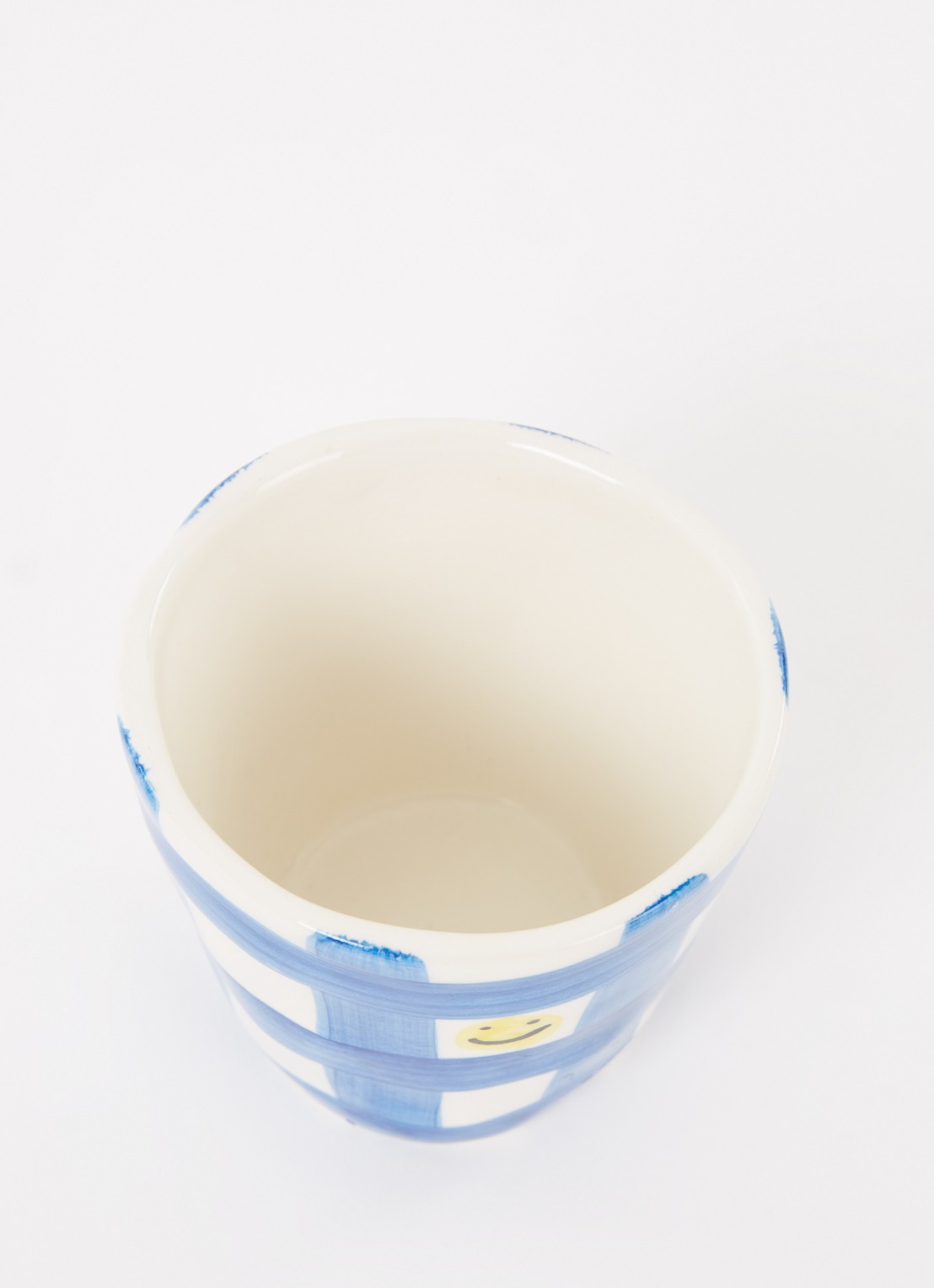 Anna + Nina Checkered Smiley espressokopje 10 cl - detail 3 blauw