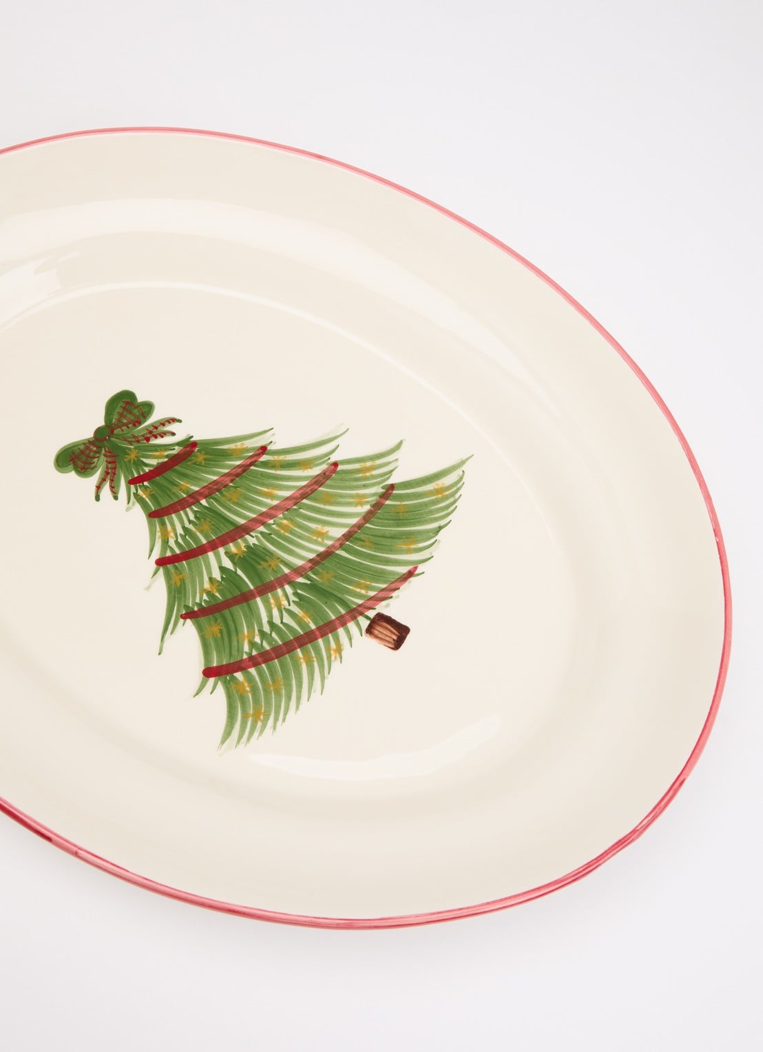 Anna + Nina Christmas Tree serveerschaal 47 x 35 cm - voorkant 2 gebroken wit
