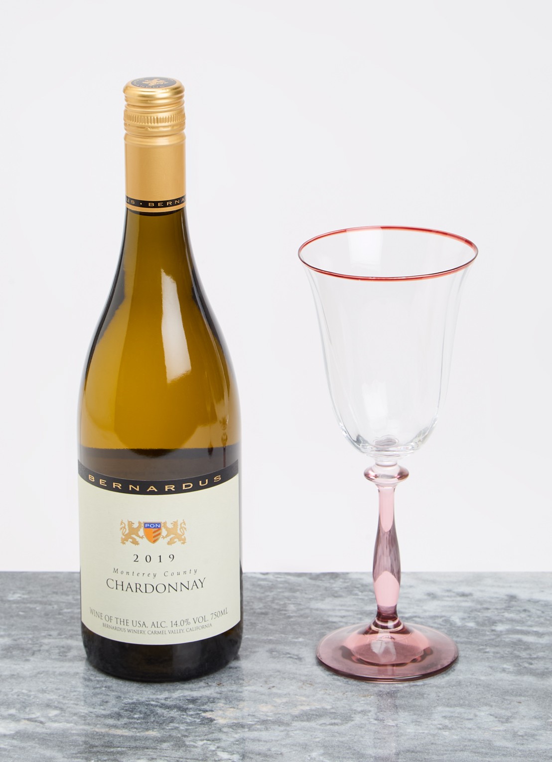 Anna + Nina Clara Optic wijnglas 25 cl set van 2 - voorkant 2 roze