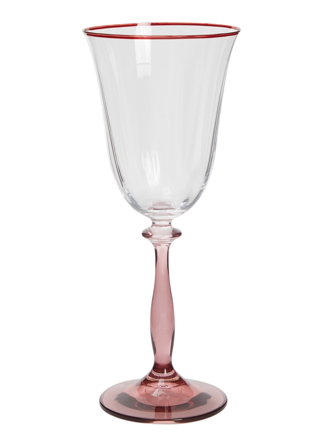 Anna + Nina Clara Optic wijnglas 25 cl - voorkant roze