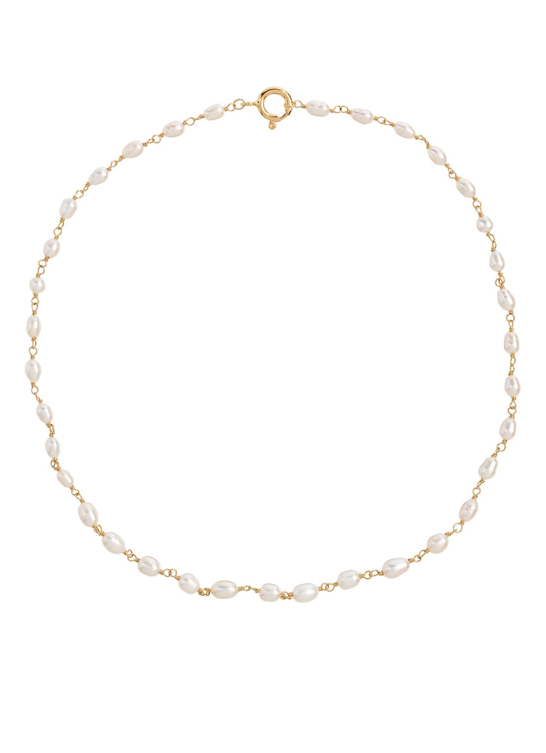 Anna + Nina Clutching Pearls ketting verguld - detail goud