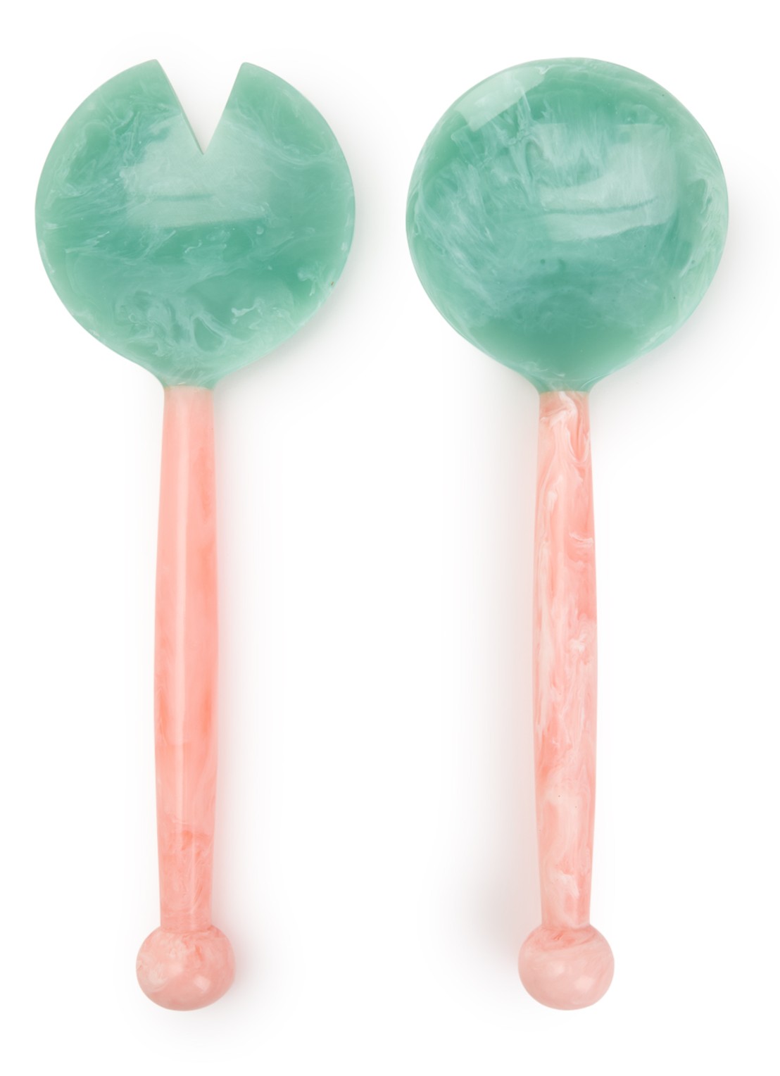 Anna + Nina Coastal saladebestek 2-delig - voorkant roze