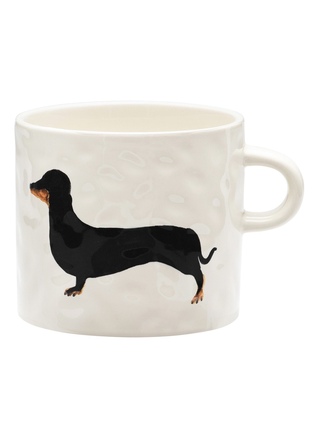 Anna + Nina Dachshund koffie mok 50cl - voorkant wit