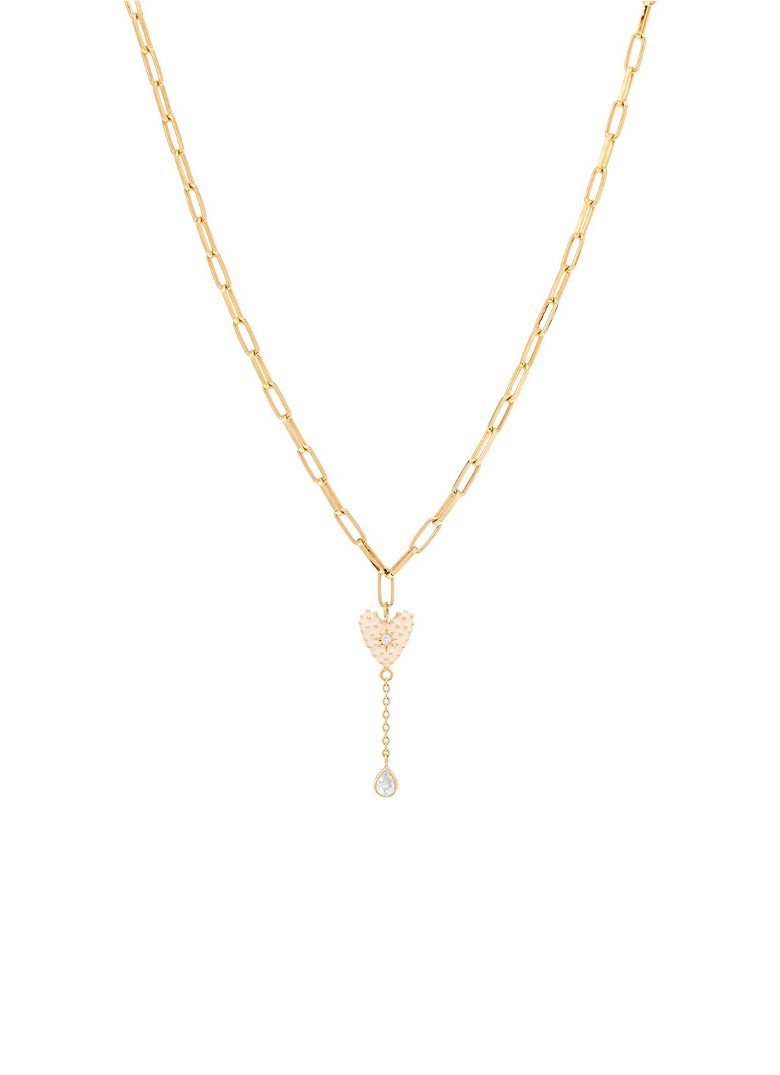 Anna + Nina Dolce Heart ketting verguld - voorkant 2 goud