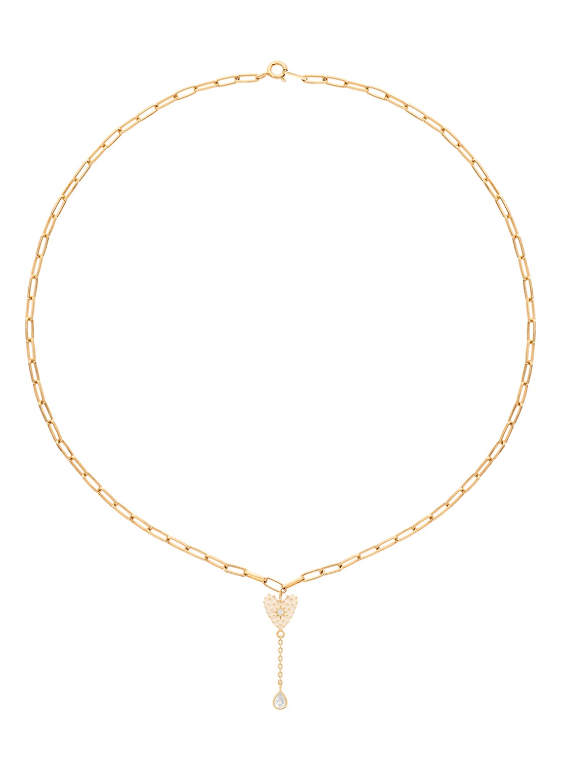 Anna + Nina Dolce Heart ketting verguld - voorkant 3 goud