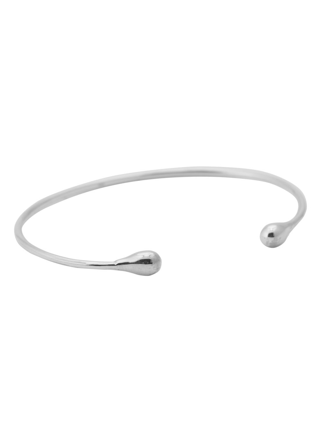 Anna + Nina Drop bangle van zilver - voorkant zilver