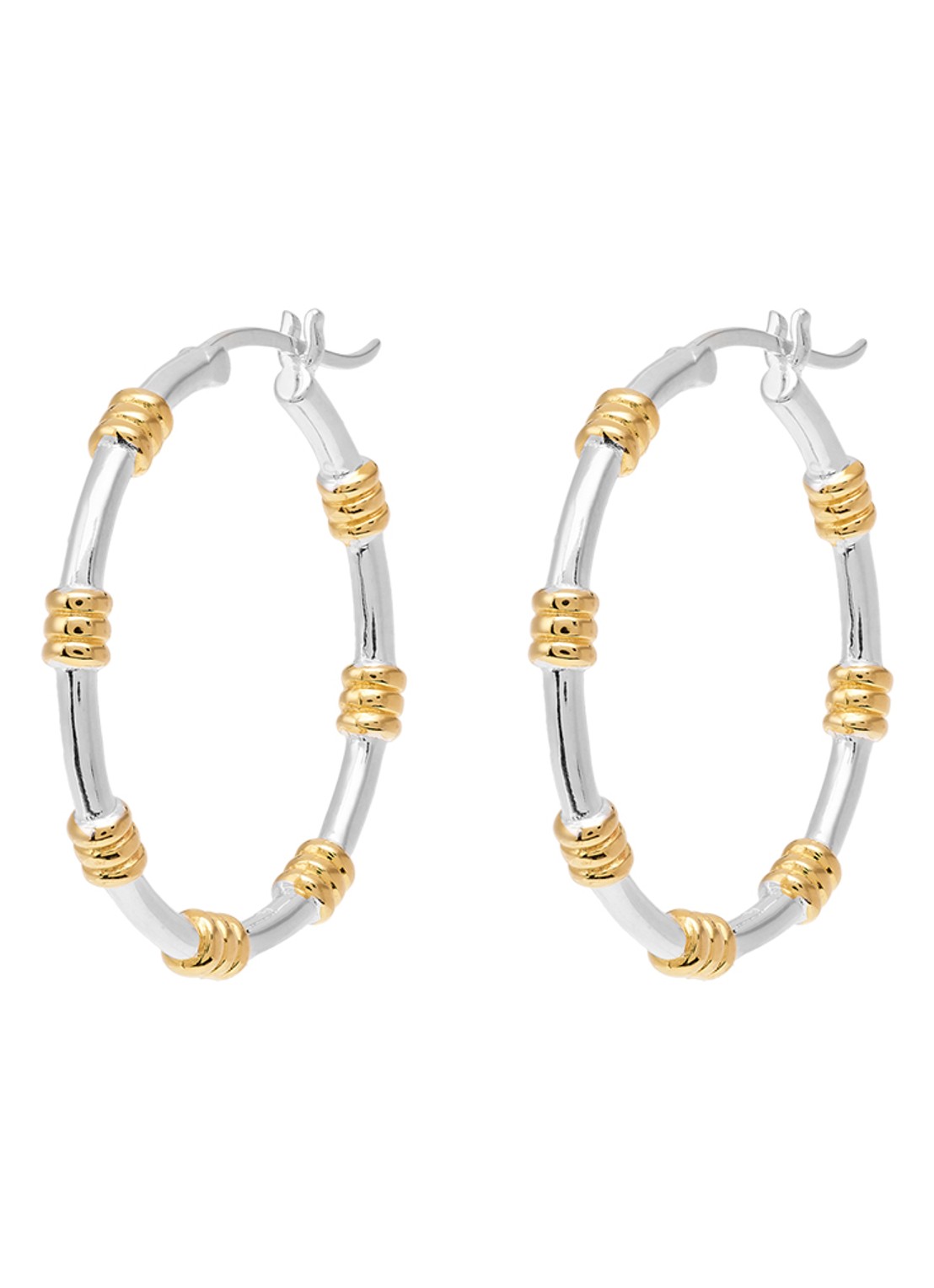 Anna + Nina Dual oorringen - voorkant zilver