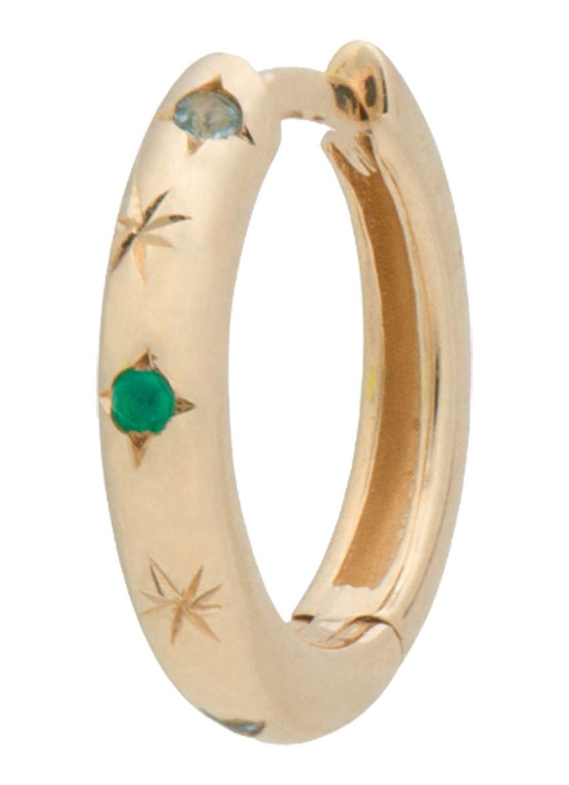 Anna + Nina Enchanted oorring van 14 karaat geelgoud - voorkant geelgoud