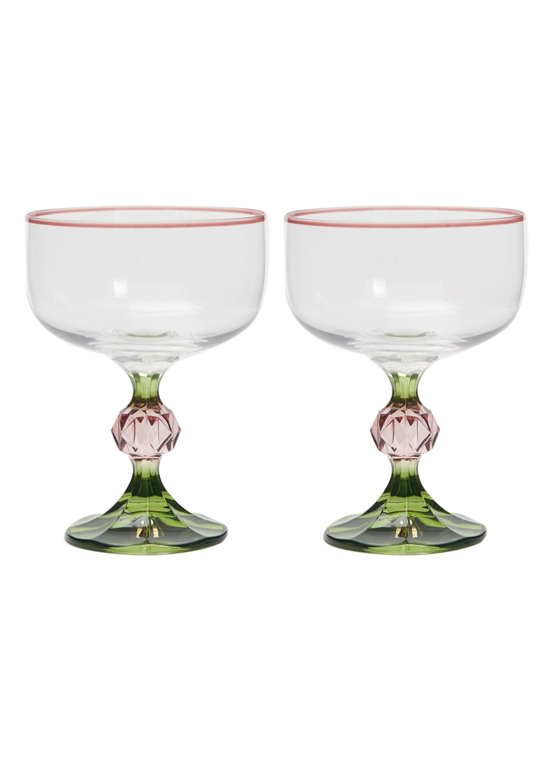 Anna + Nina Evy cocktailglas 20 cl set van 2 - voorkant groen