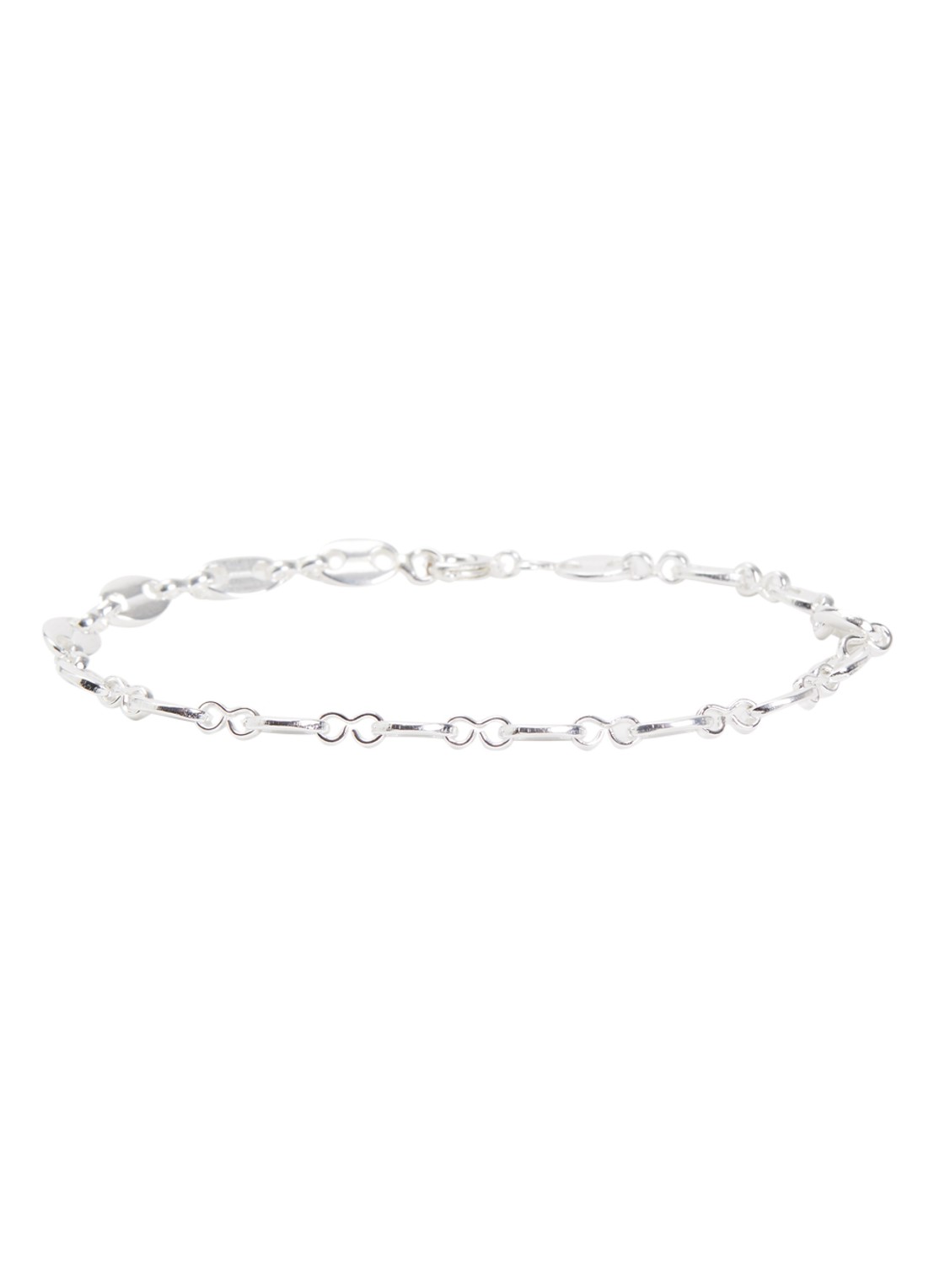 Anna + Nina Fine Coffee Bean armband verguld - voorkant zilver