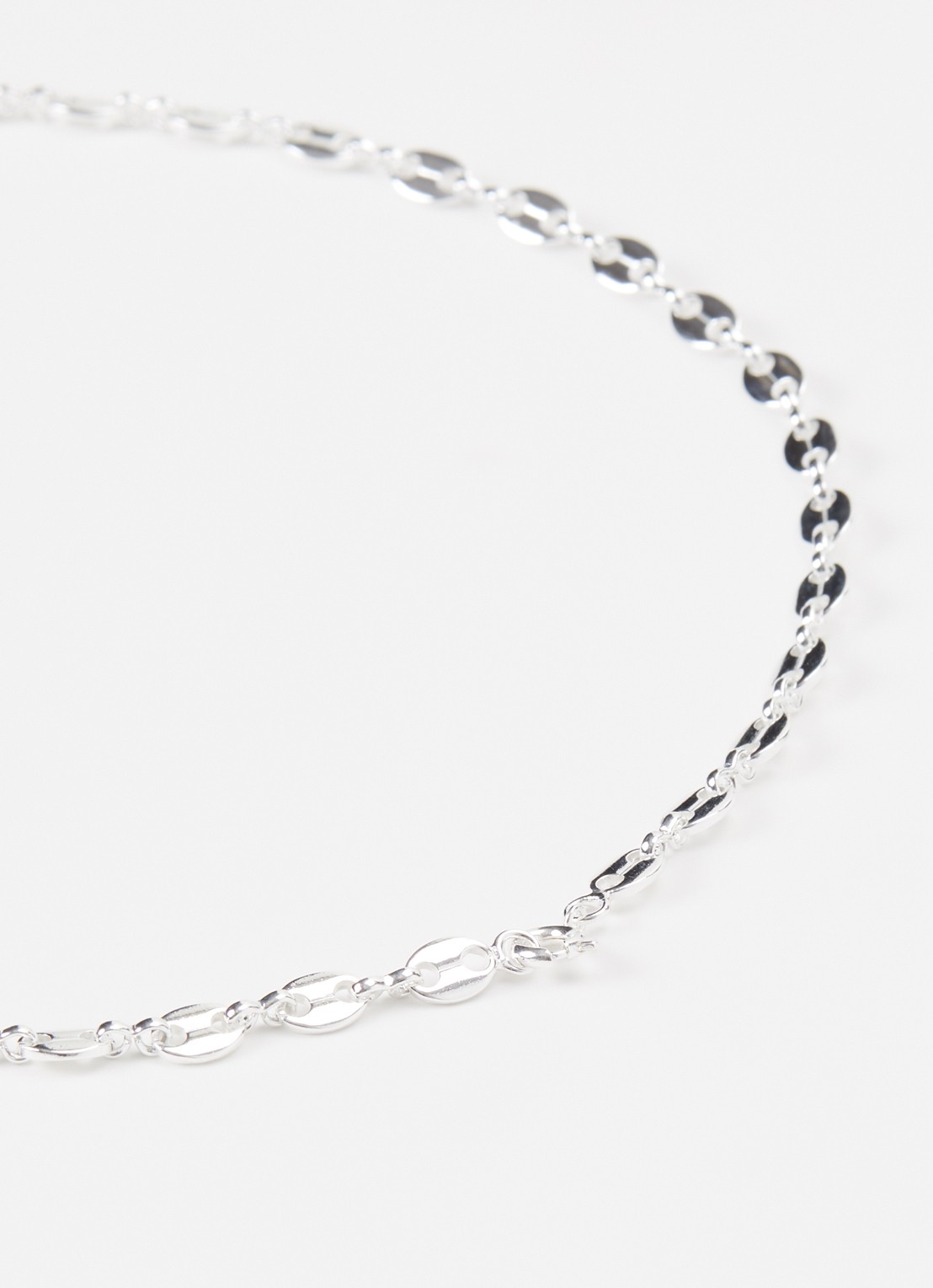 Anna + Nina Fine Coffee Bean ketting - detail 3 zilver