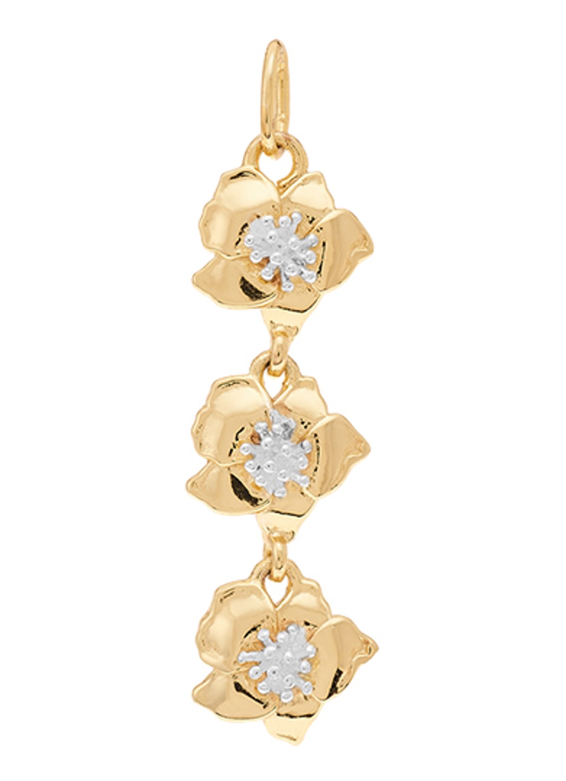 Anna + Nina Fiorita hanger van zilver - voorkant goud