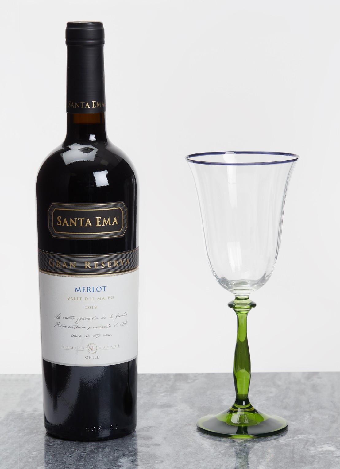 Anna + Nina Freya Optic wijnglas 25 cl - voorkant 2 groen