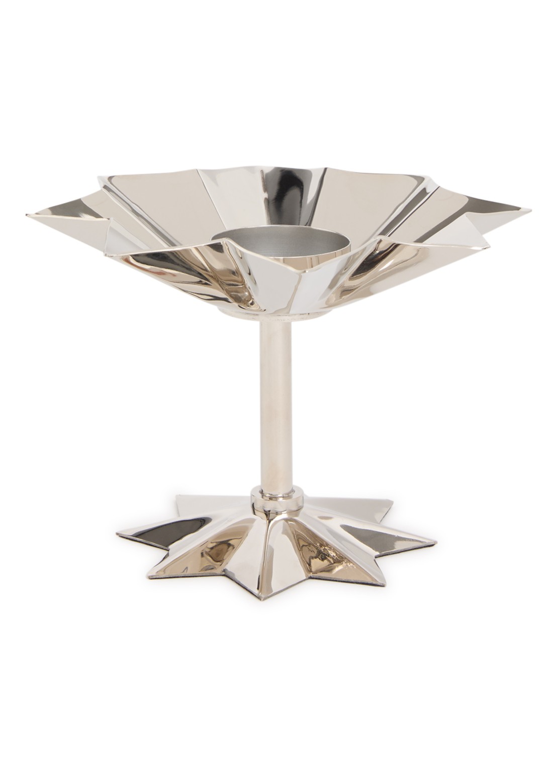 Anna + Nina Frilly Argent waxinelichthouder - voorkant zilver