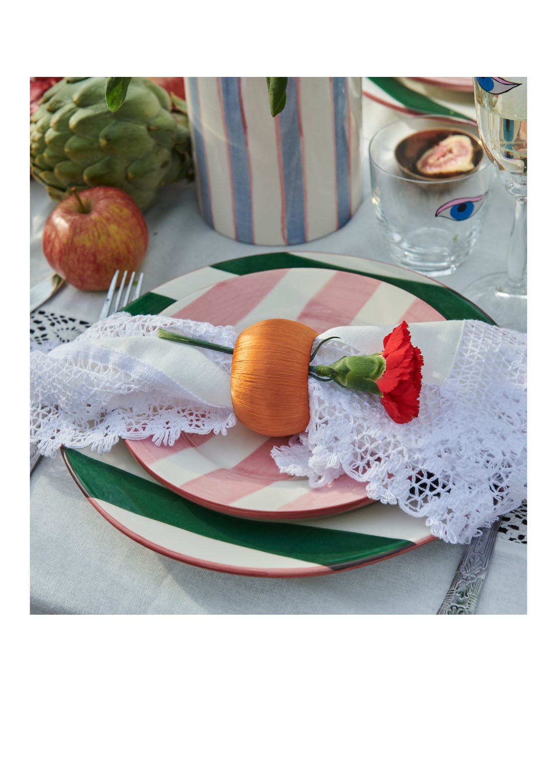 Anna + Nina Gekleurde servetringen set van 4 - voorkant 2 multicolor