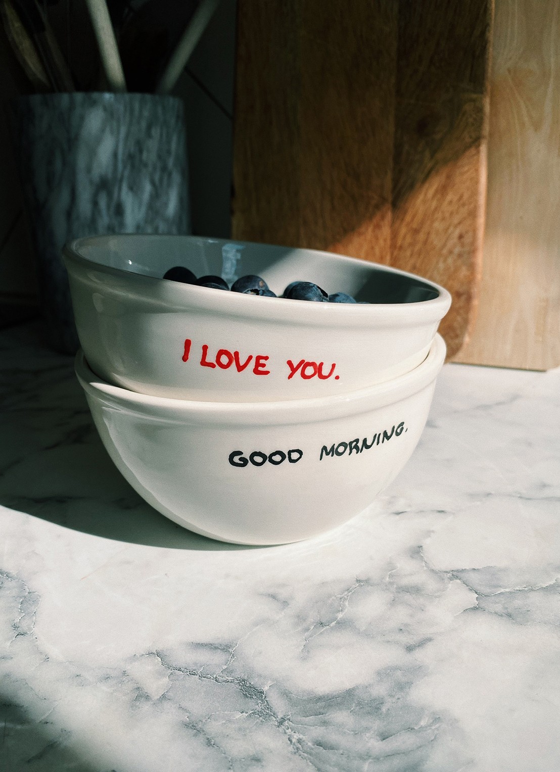 Anna + Nina Good Morning kom 14 cm - voorkant 3 wit