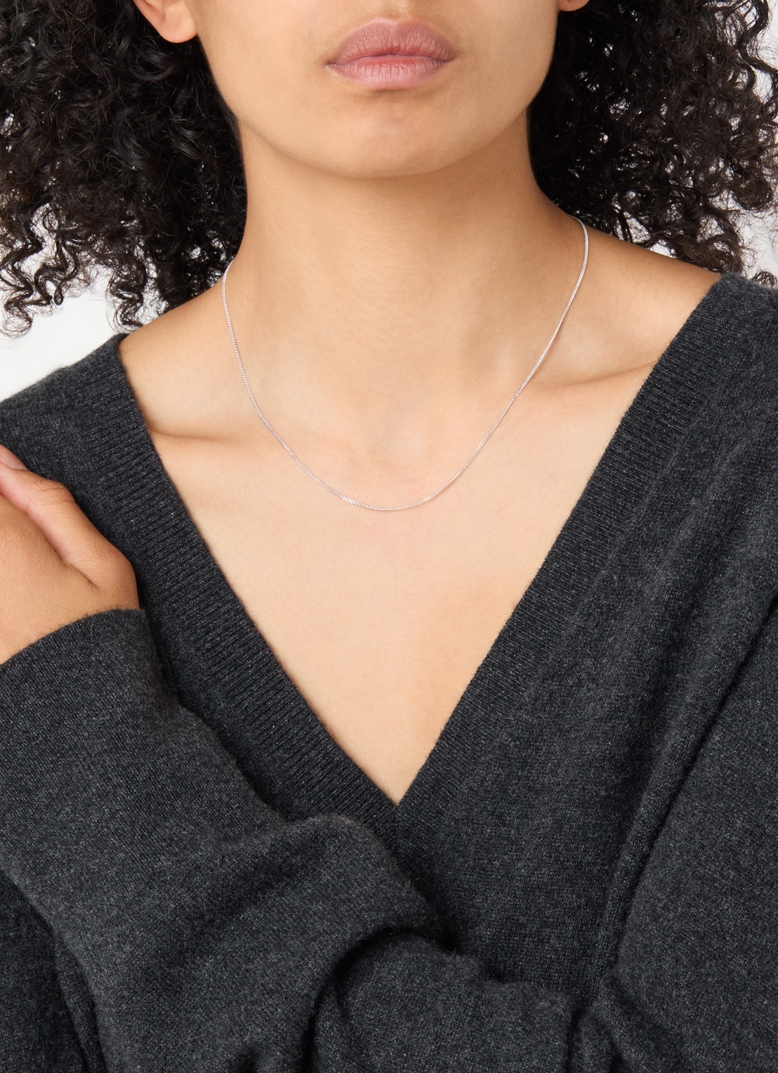 Anna + Nina Gourmet ketting verguld - voorkant 4 zilver
