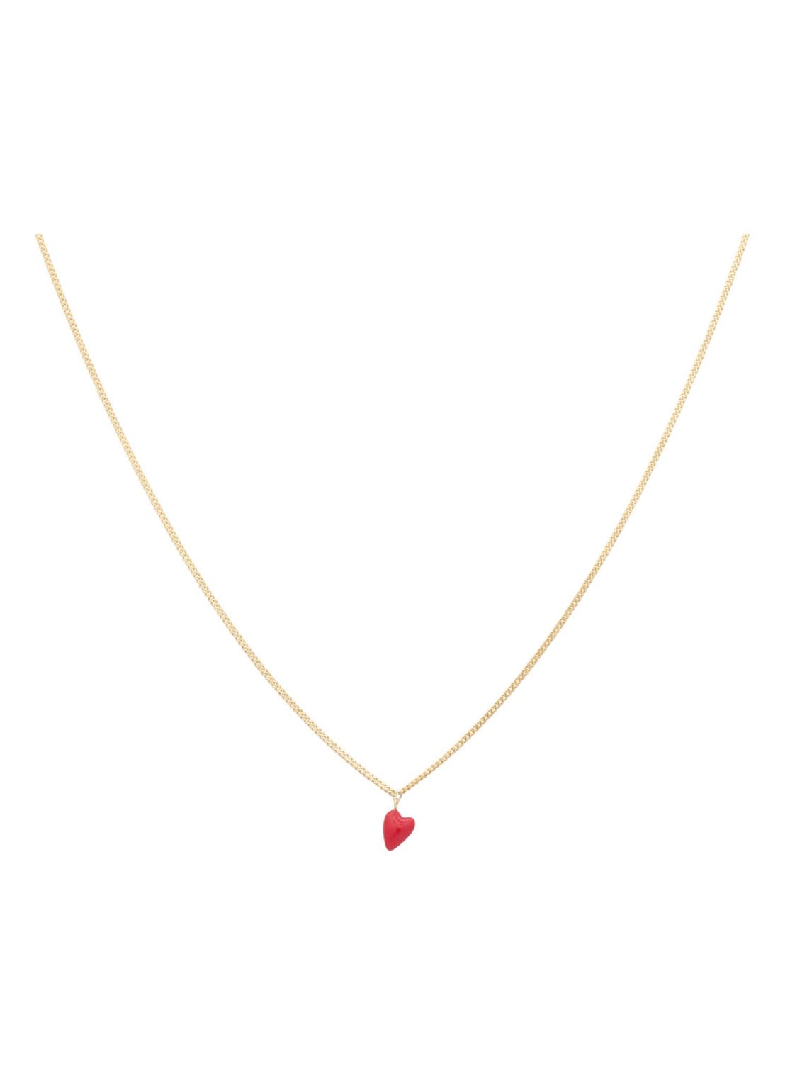 Anna + Nina Heart Beat ketting verguld  - detail goud
