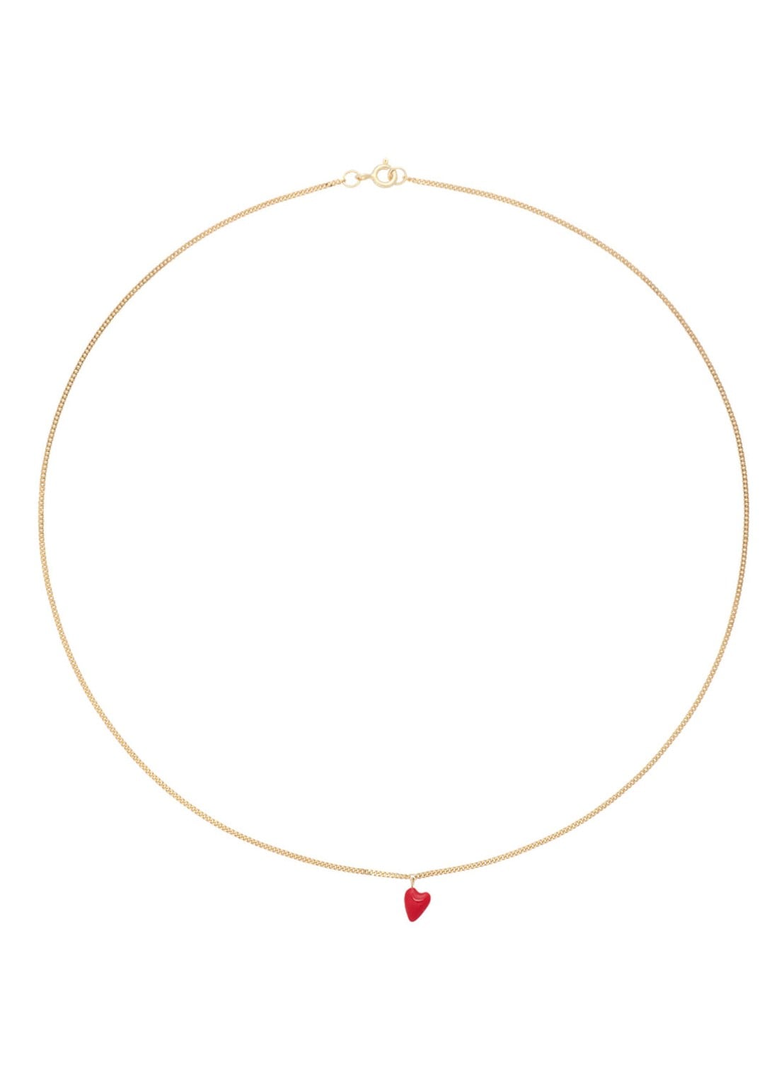 Anna + Nina Heart Beat ketting verguld  - voorkant 2 goud