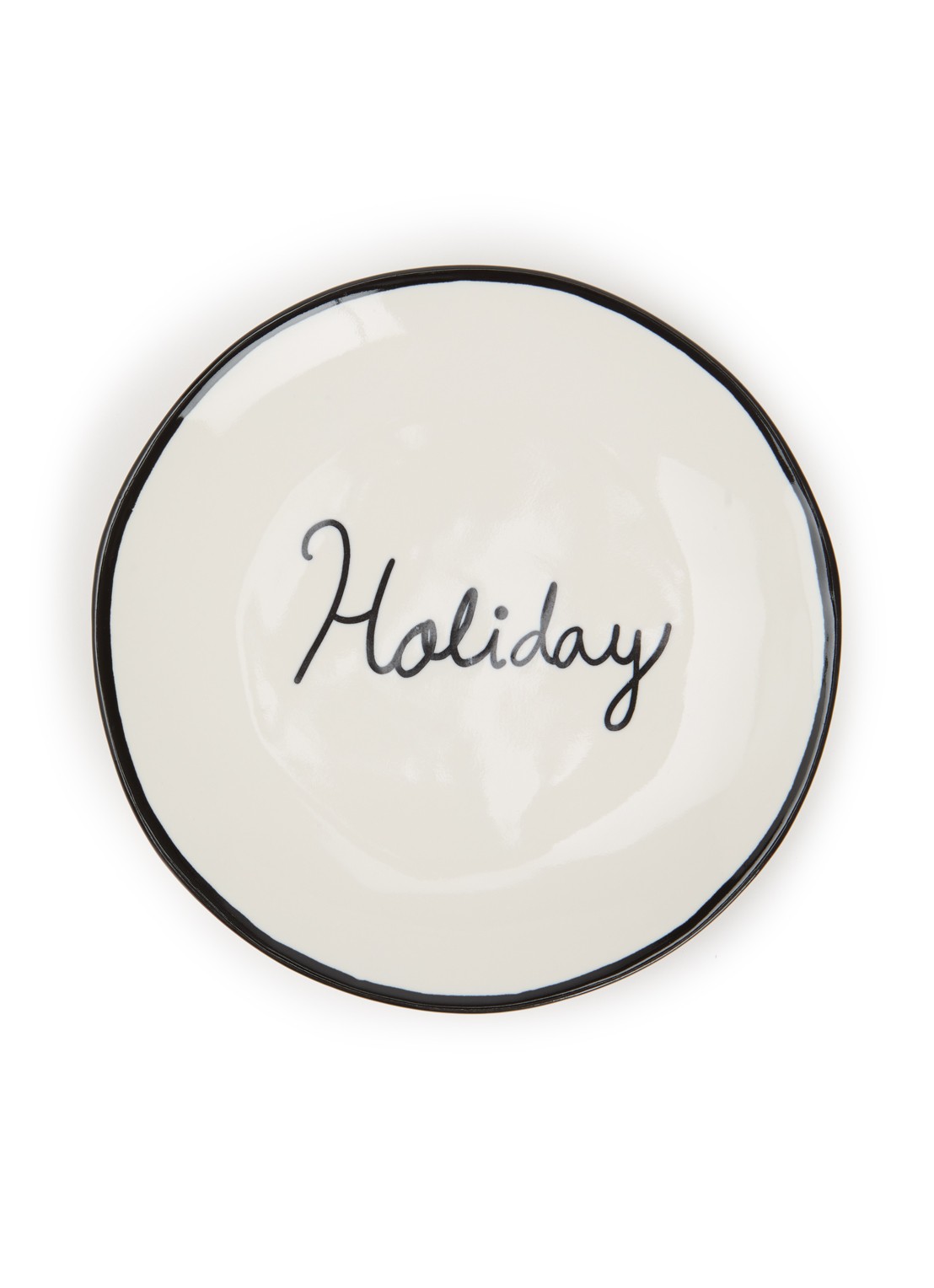 Anna + Nina Holiday gebaksbordje 15 cm - voorkant gebroken wit