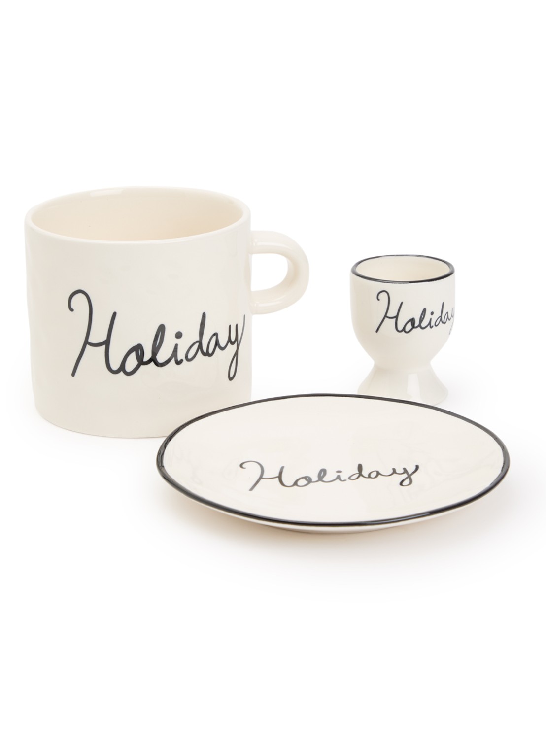Anna + Nina Holiday serviesset 3-delig - voorkant gebroken wit