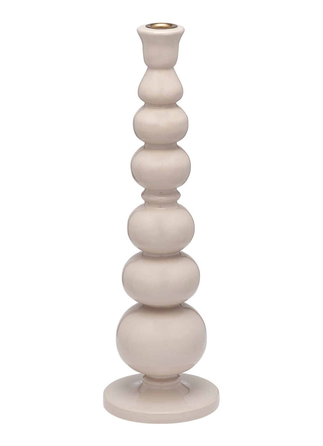 Anna + Nina Ice Balloon kandelaar 46 cm - voorkant beige