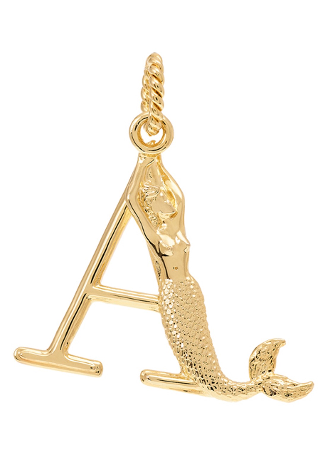 Anna + Nina Initial muse hanger A verguld - voorkant 2 goud