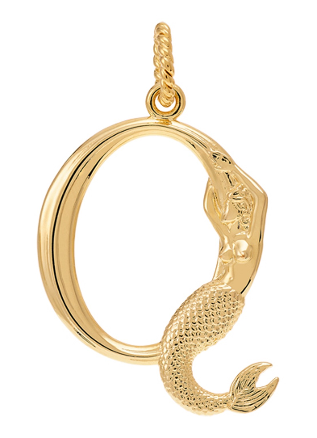 Anna + Nina Initial muse hanger Q verguld - voorkant goud