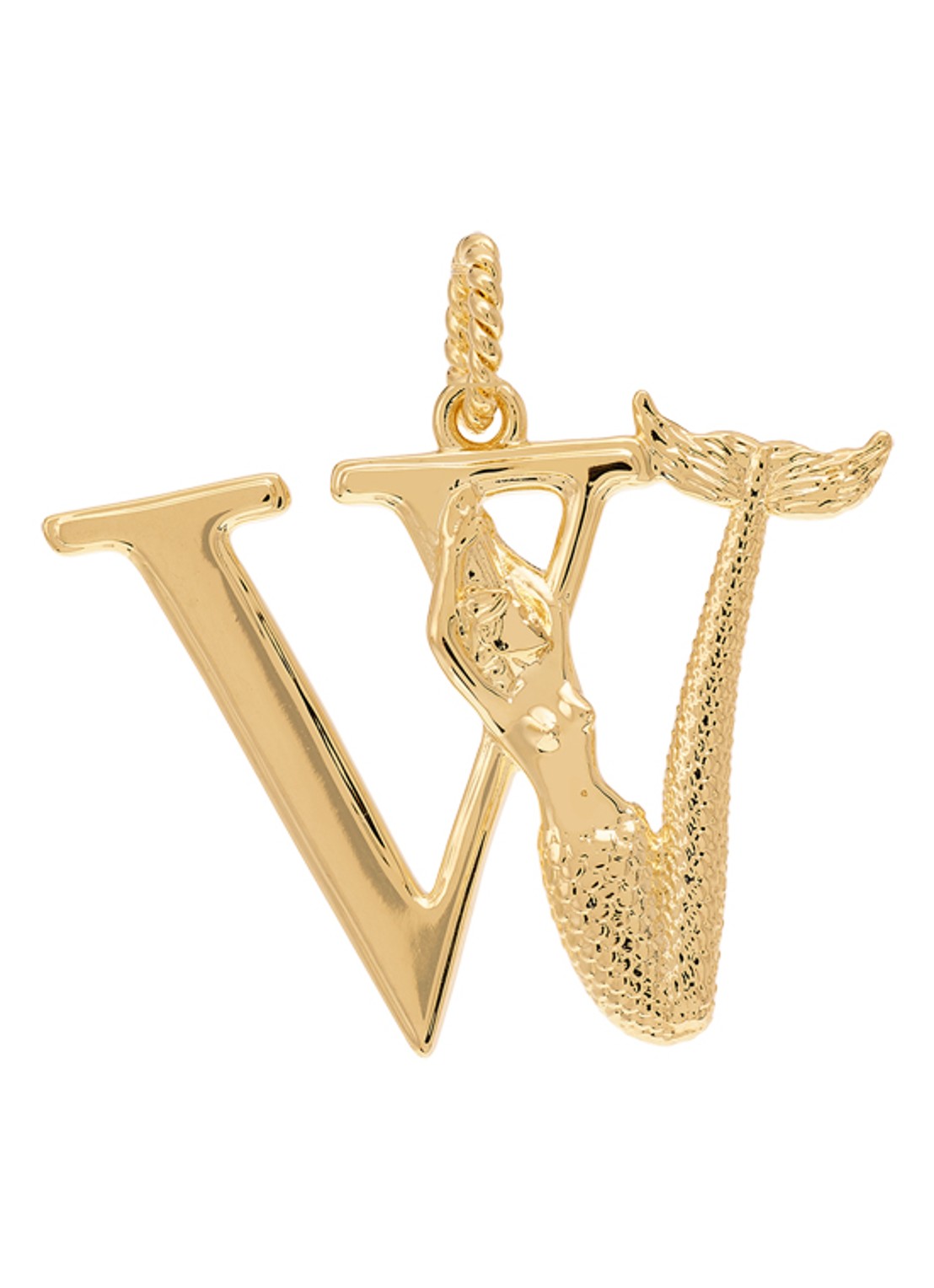 Anna + Nina Initial muse hanger W verguld - voorkant goud