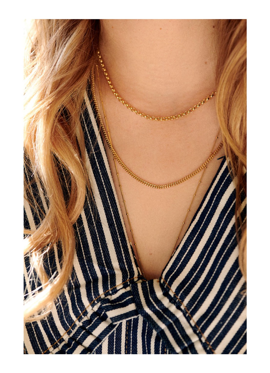 Anna + Nina Jasseron ketting verguld - detail 4 goud