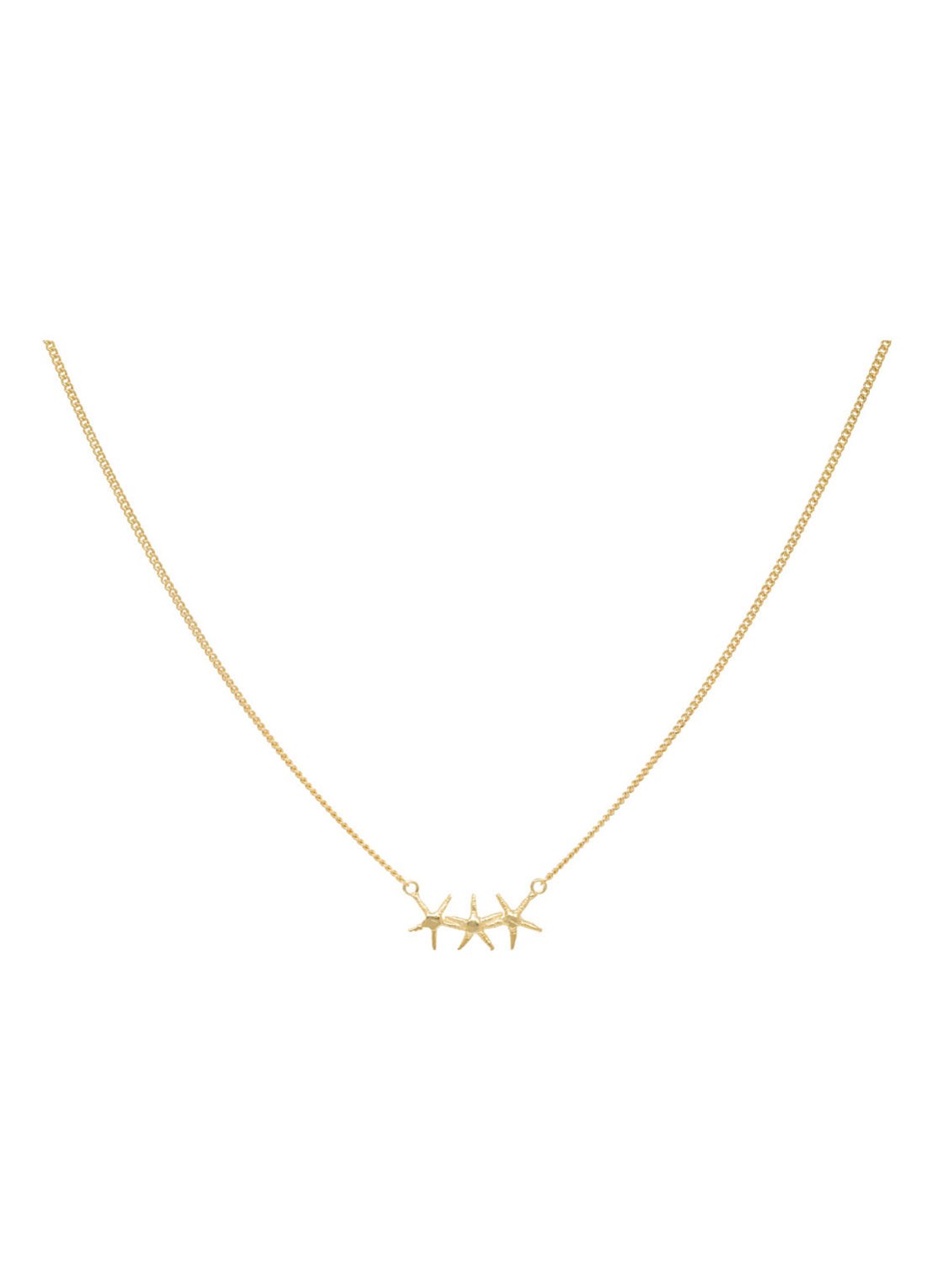 Anna + Nina Ketting Starfish verguld - voorkant goud