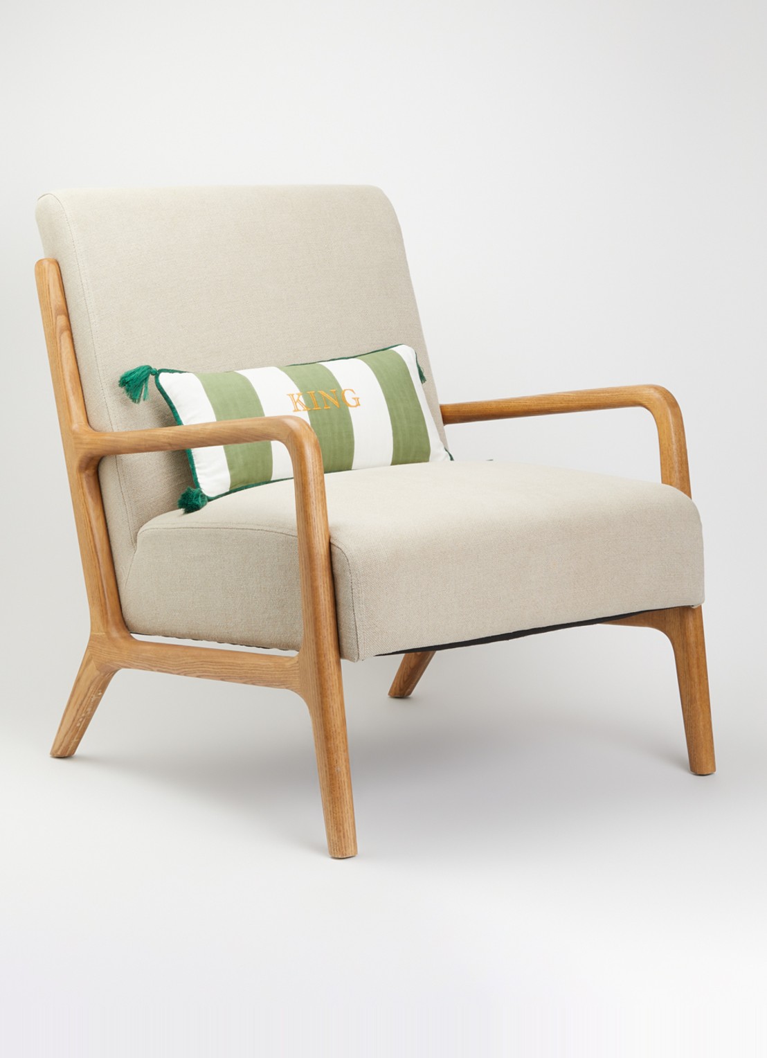 Anna + Nina King sierkussen 20 x 45 cm  - voorkant 2 groen