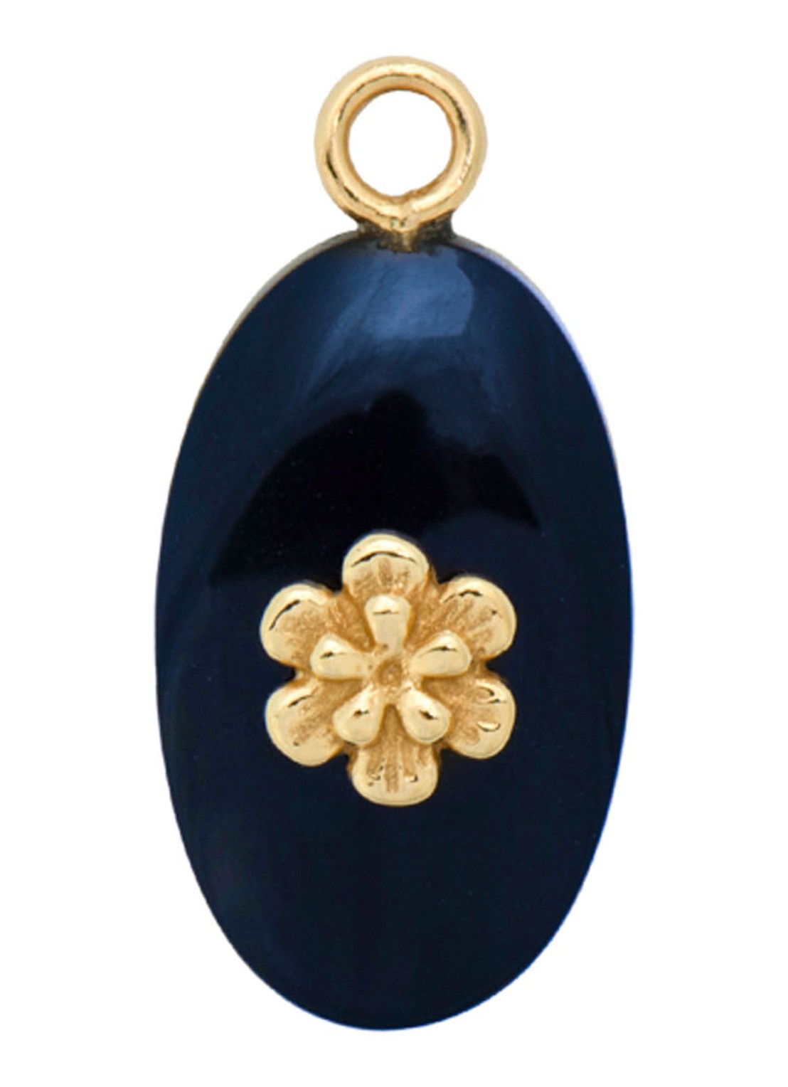 Anna + Nina Lapis Bloom hanger van 14 karaat geelgoud - voorkant geelgoud