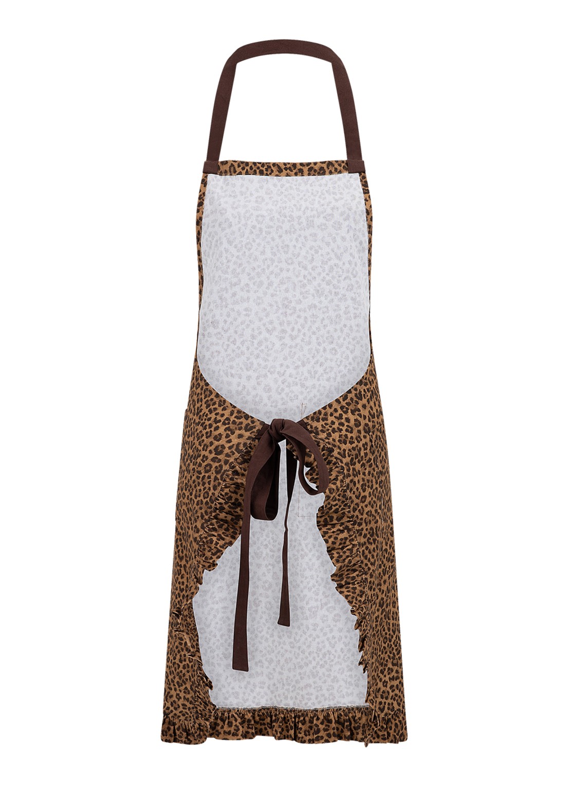 Anna + Nina Leopard keukenschort - detail multicolor