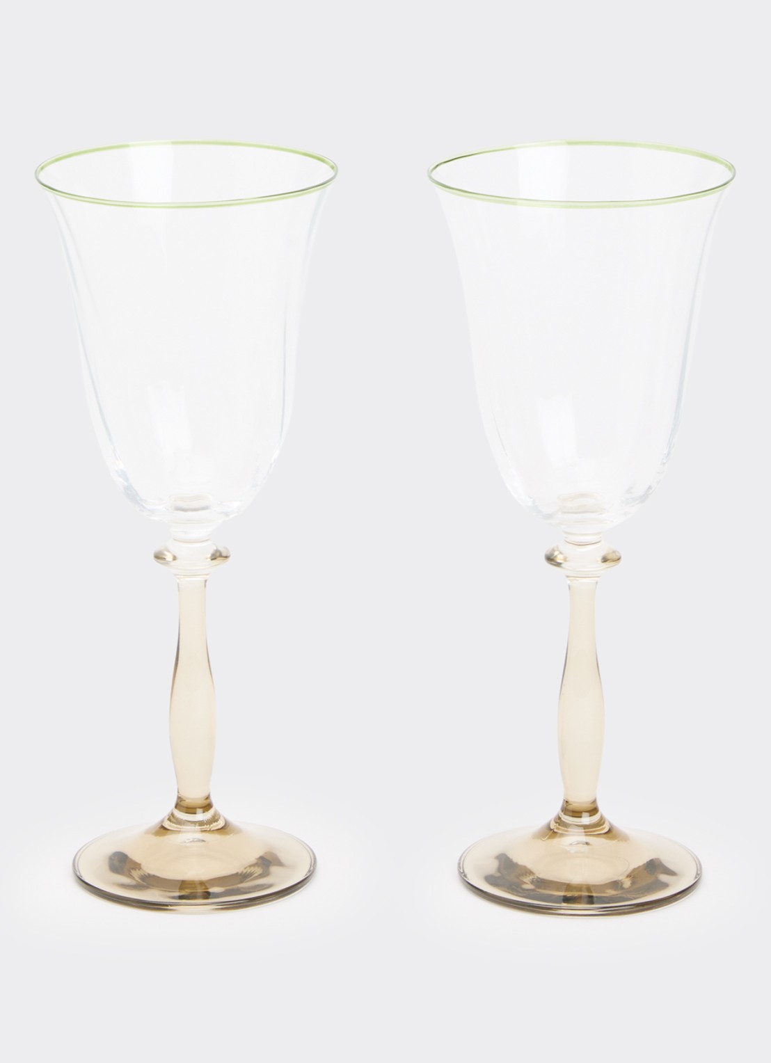 Anna + Nina Lily Optic wijnglas 25 cl set van 2 - voorkant 2 geel
