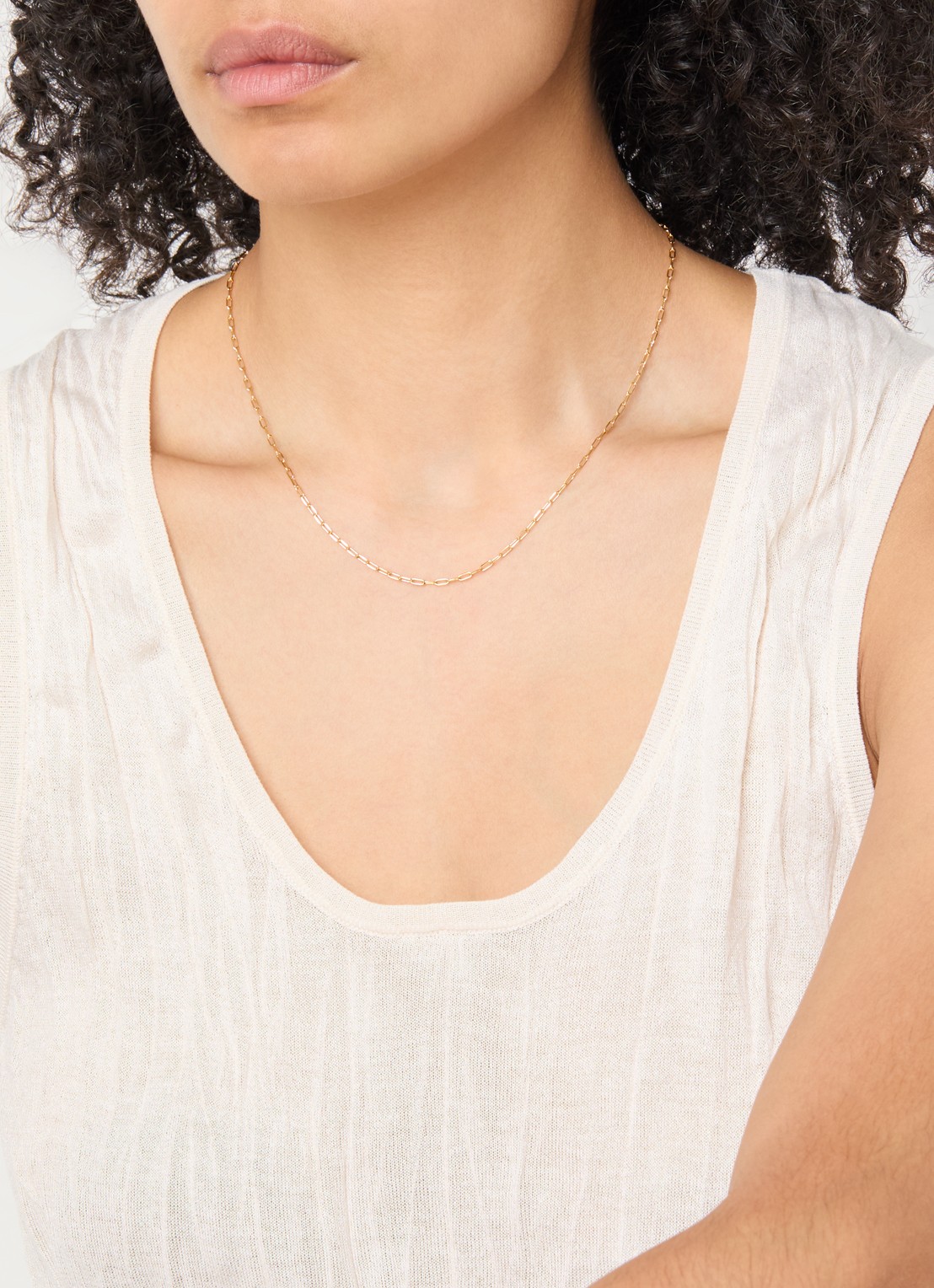 Anna + Nina Link ketting verguld - voorkant 6 goud