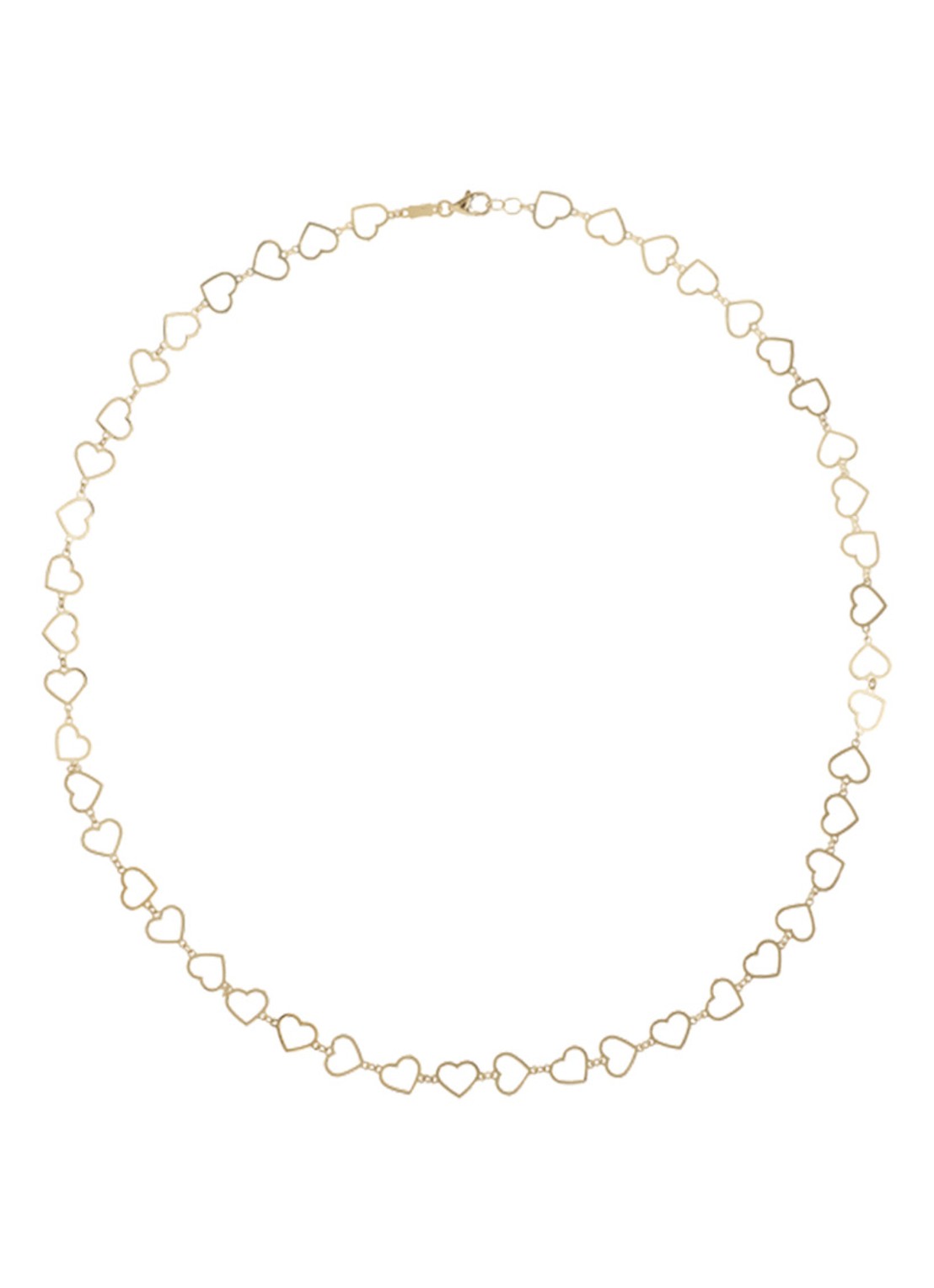 Anna + Nina Linked Hearts ketting verguld  - voorkant goud