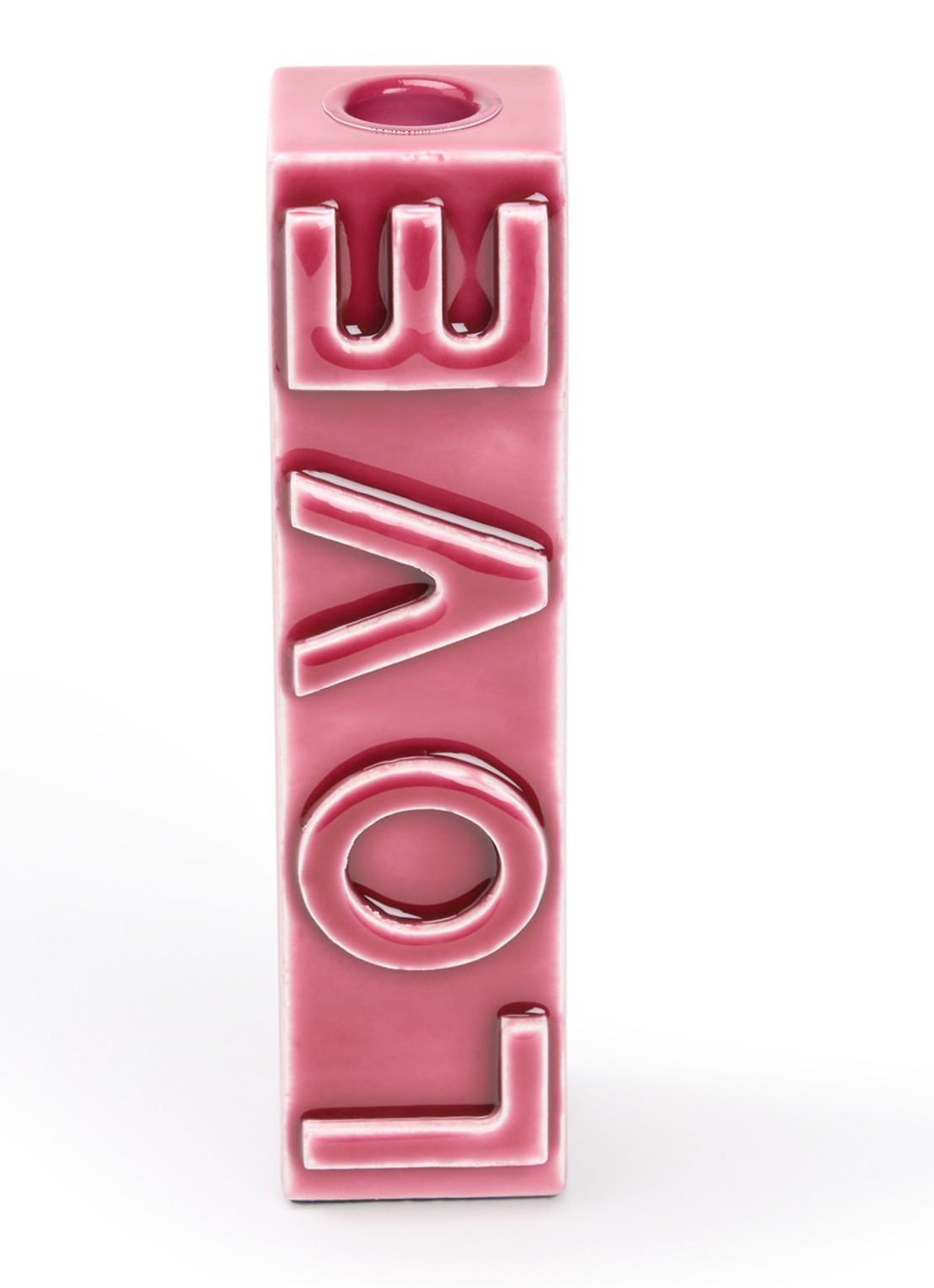 Anna + Nina Love Blossom kandelaar - voorkant roze