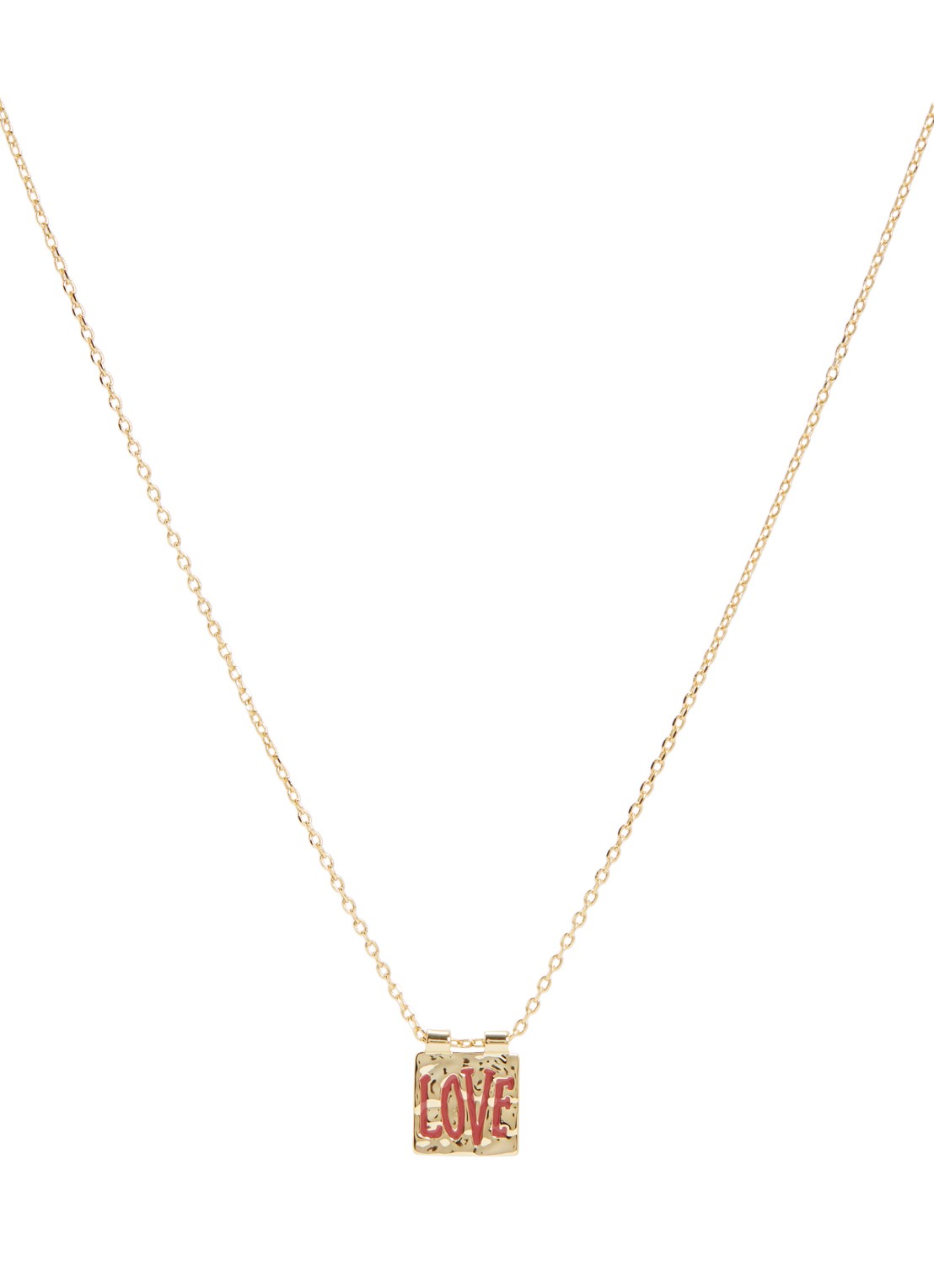 Anna + Nina Love Note ketting verguld - voorkant goud