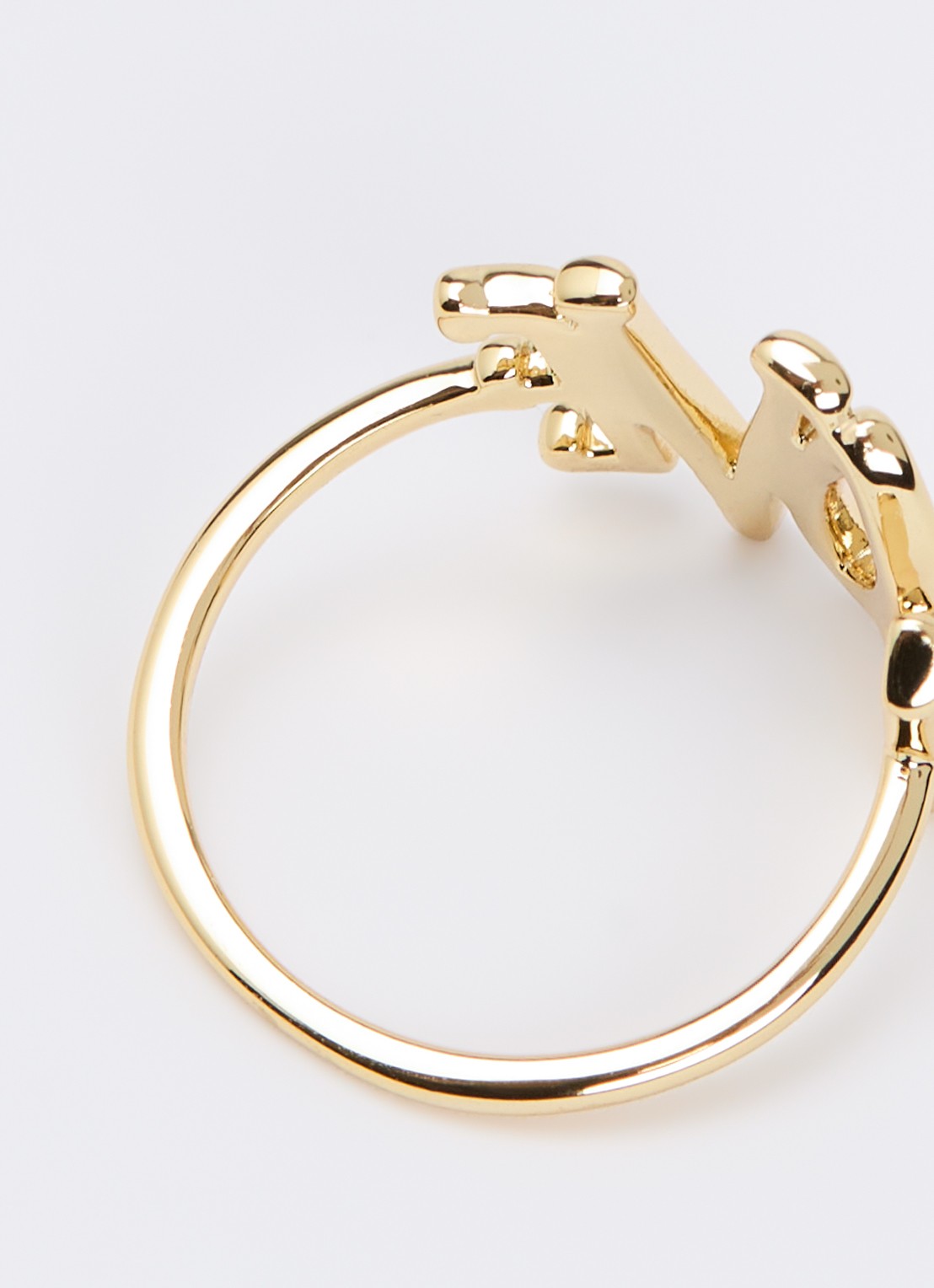 Anna + Nina Love Rules ring verguld - detail goud