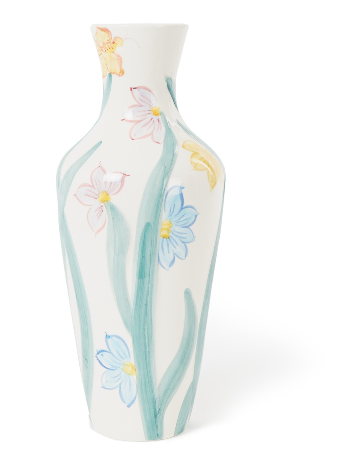 Anna + Nina Magical Flowers vaas 42 cm - voorkant turquoise