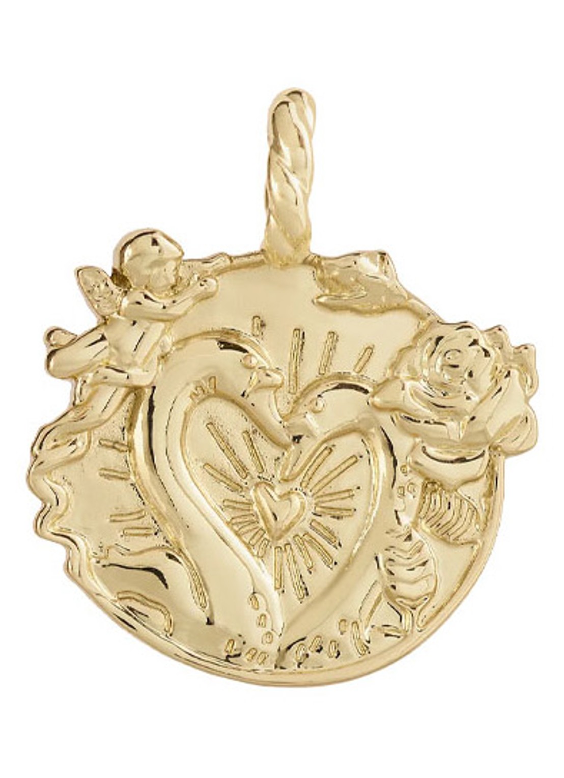 Anna + Nina Memorable love hanger verguld - voorkant goud