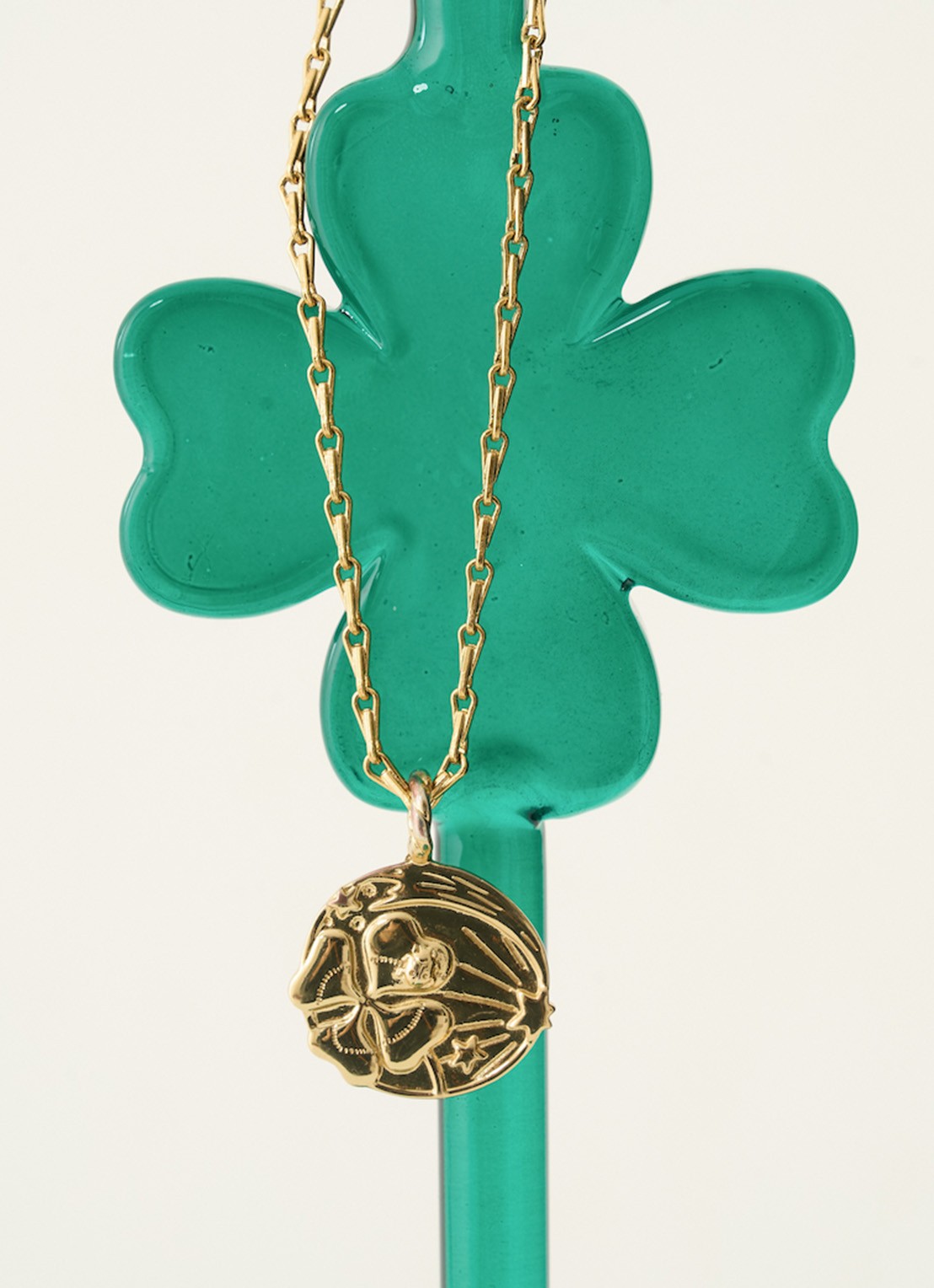 Anna + Nina Memorable luck hanger verguld - detail 4 goud