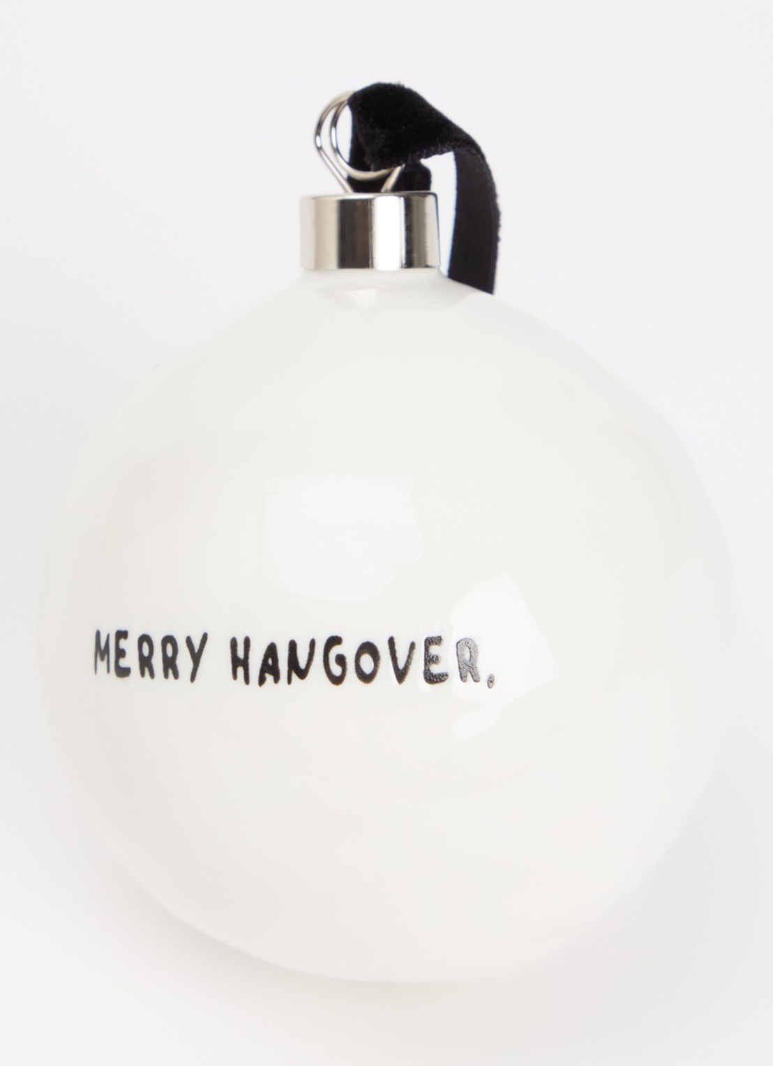 Anna + Nina Merry Hangover kerstbal 10 cm - voorkant 2 wit