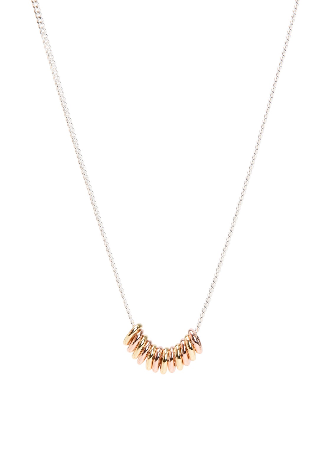 Anna + Nina Mix It Up ketting met hanger - voorkant zilver