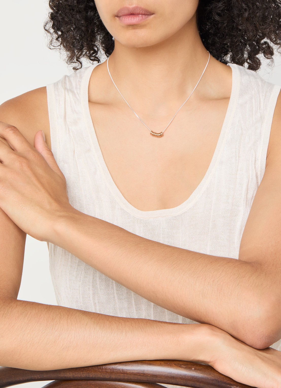 Anna + Nina Mix It Up ketting verguld - voorkant 4 zilver
