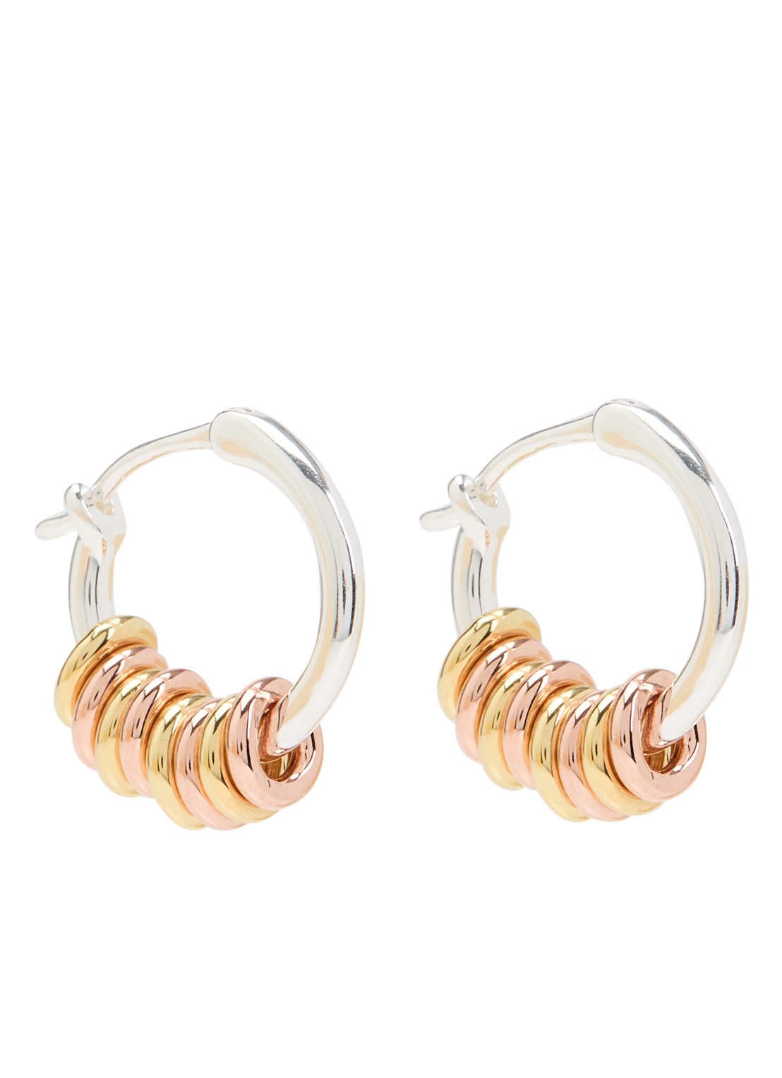 Anna + Nina Mix It Up oorringen met hanger - voorkant zilver