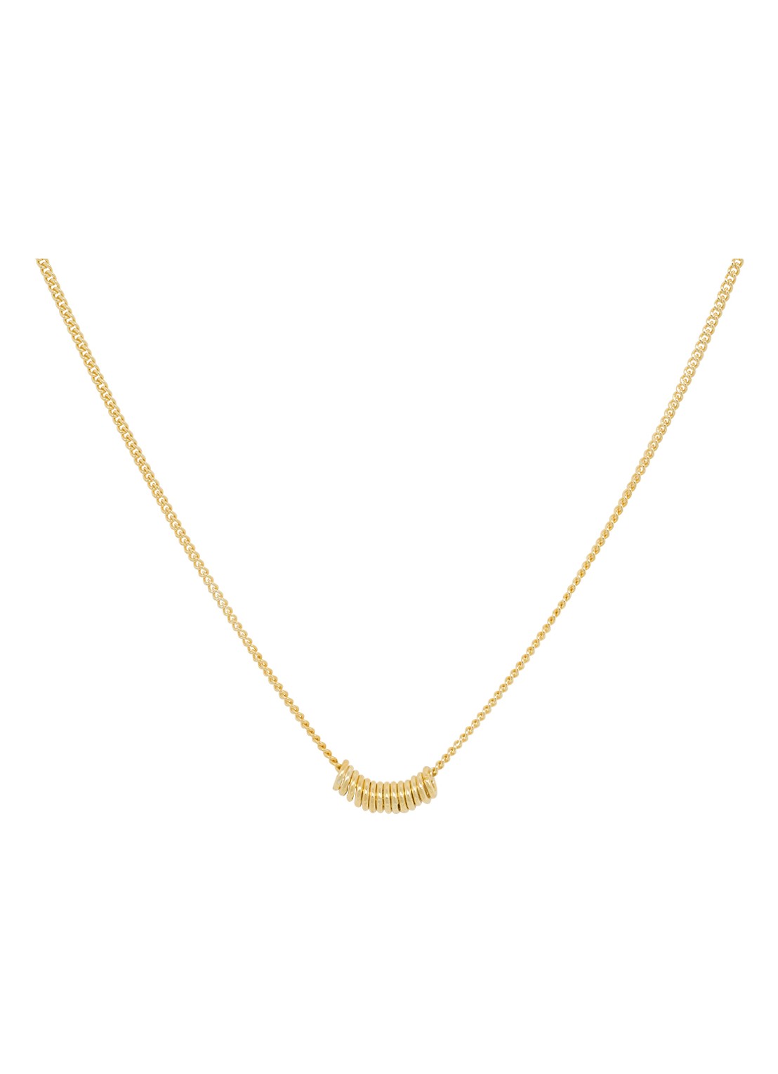 Anna + Nina Multi ring ketting verguld - voorkant goud