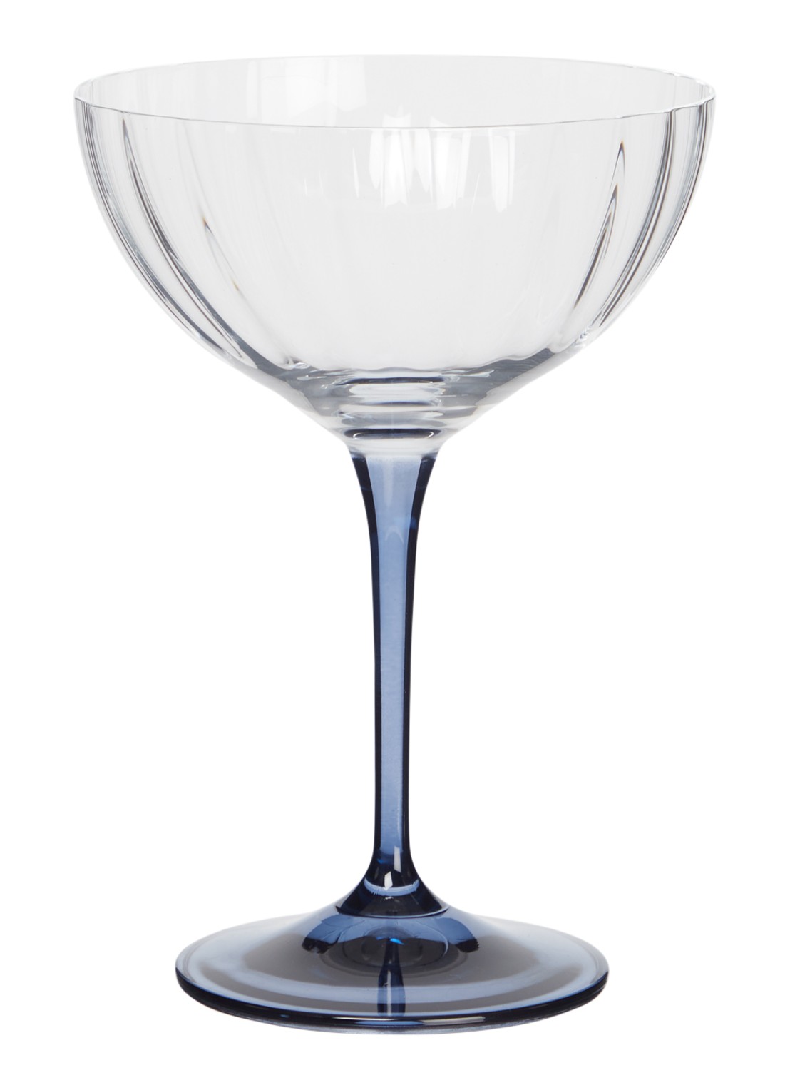 Anna + Nina Ocean champagne glas 15 cl - voorkant 2 staalblauw