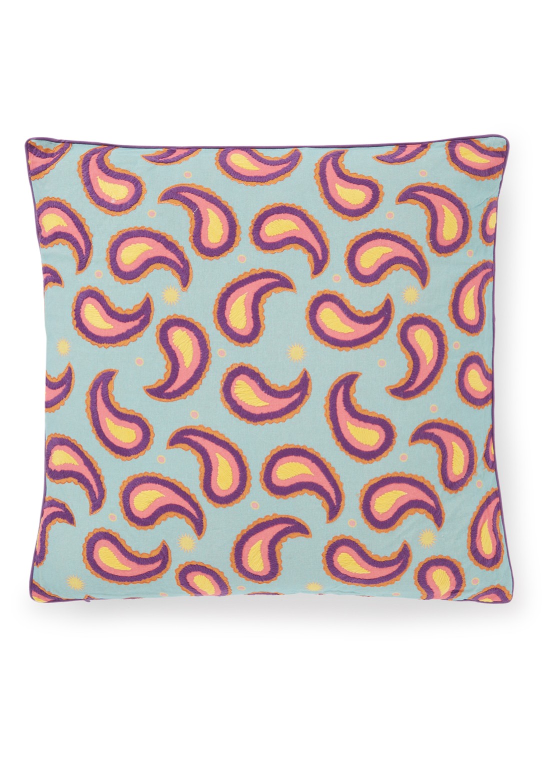 Anna + Nina Paisley sierkussen 50 x 50 cm - voorkant 2 multicolor